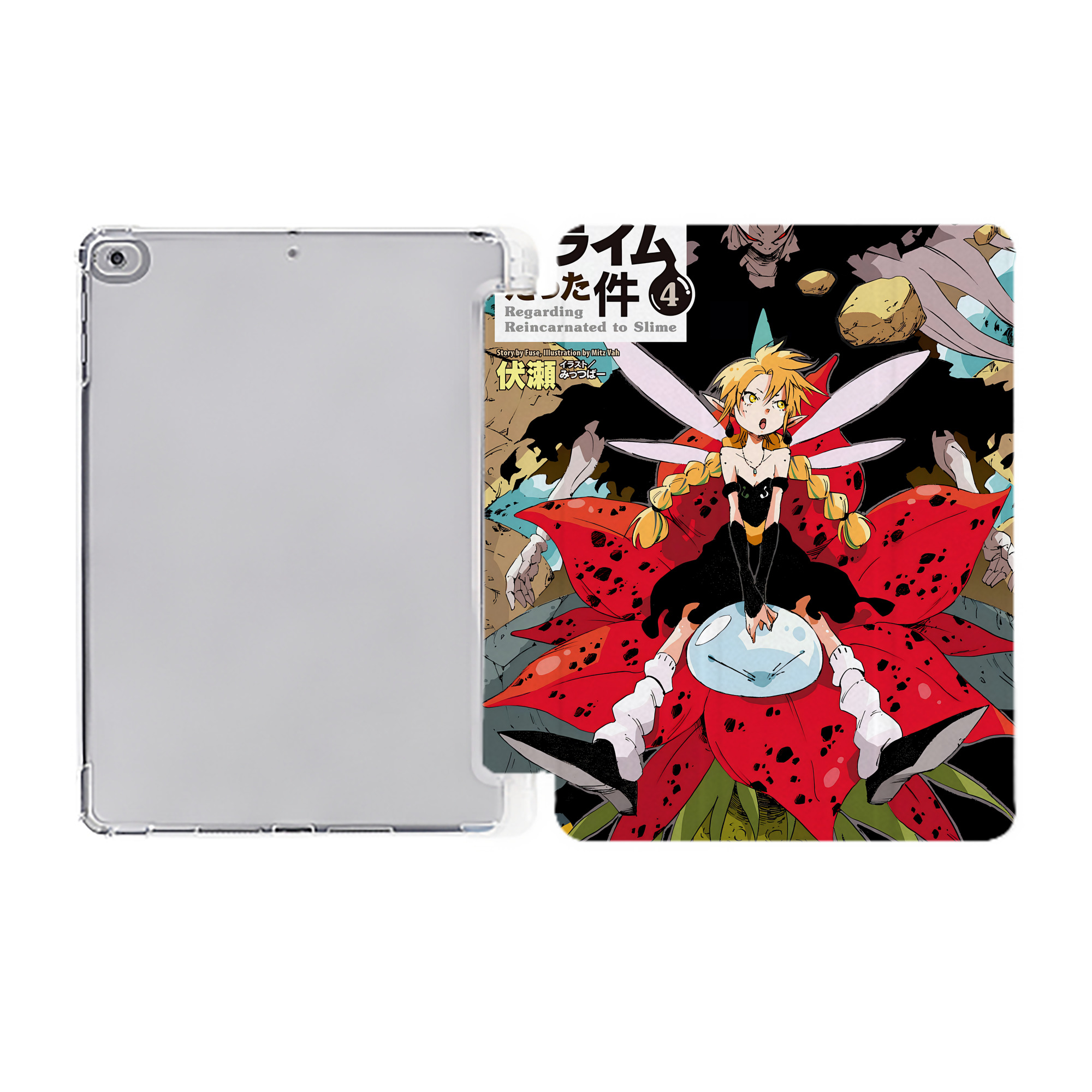 （画像用） 転スラ Regarding Reincarnated to Slime IPad ケース ペン収納付き 三つ折りスタンド PUレザー×シリコン 対応機種9.5/10.5/10.9インチ